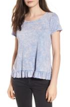 Women's Socialite Mineral Wash Ruffle Hem Tee - Blue