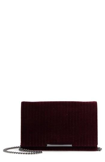 Women's Botkier Snake Embossed Leather Wallet On A Chain - Red