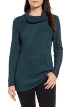 Petite Women's Nic+zoe North Star Tunic Sweater, Size P - Green