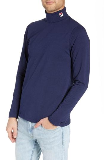 Men's Fila Logo Applique Turtleneck - Blue