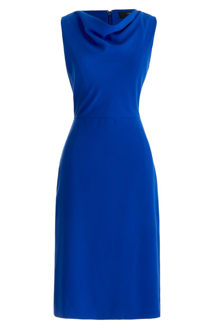 Women's J.crew Crepe Cowl Neck Sheath Dress (similar To 14w) - Blue