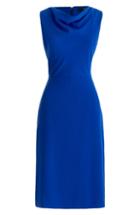 Women's J.crew Crepe Cowl Neck Sheath Dress (similar To 14w) - Blue