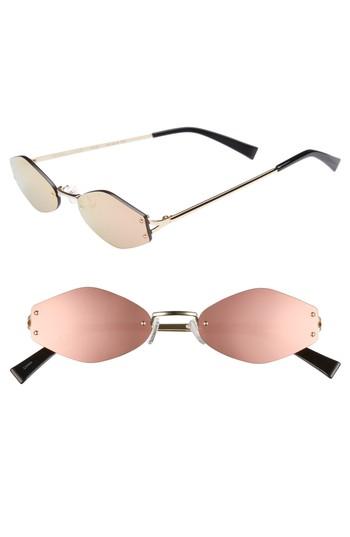 Women's Kendall + Kylie 51mm Rimless Geometric Sunglasses - Light Gold/ Cantaloupe Mirror