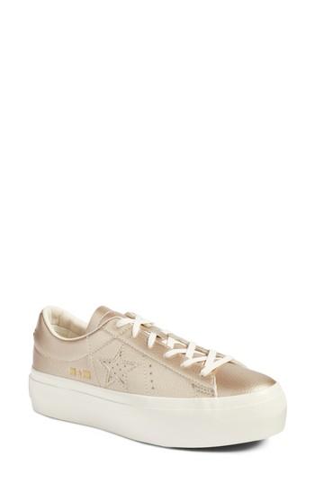 Women's Converse Chuck Taylor All Star One Star Metallic Platform Sneaker M - Metallic