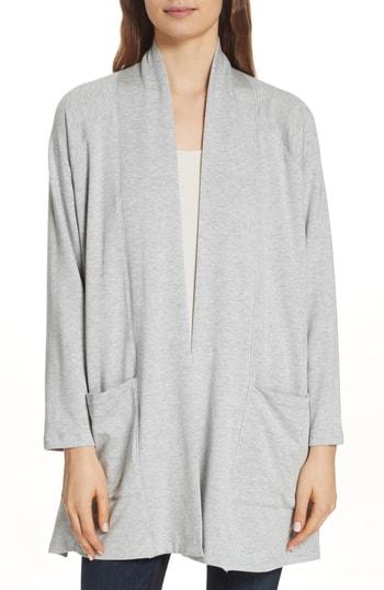 Women's Eileen Fisher Long Kimono Cardigan, Size - Grey