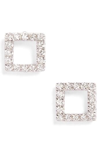 Women's Bony Levy Aurora Diamond Open Square Stud Earrings (nordstrom Exclusive)