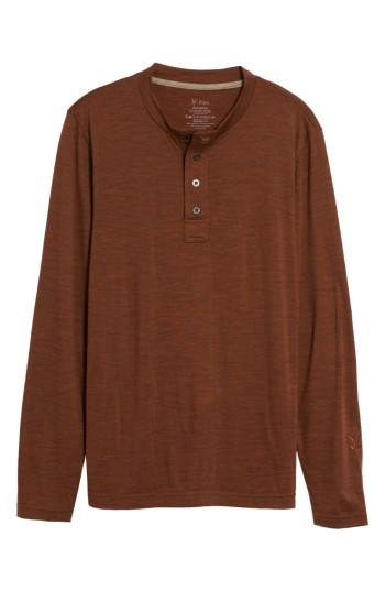 Men's Ibex Odyssey Merino Wool Blend Henley - Brown