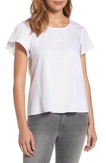 Women's Bobeau Ruffle Sleeve Poplin Top