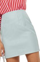 Women's Topshop Faux Leather Mini Skirt Us (fits Like 0) - Green