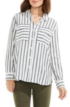 Women's Two By Vince Camuto Stripe Utility Shirt - White