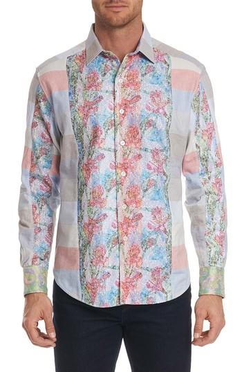 Men's Robert Graham Denim Rays Limited Edition Sport Shirt, Size - Blue
