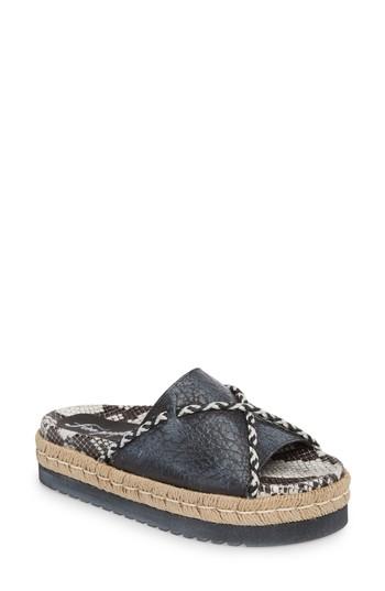 Women's Free People Dempesey Footbed Slide Sandal Us / 36eu - Black