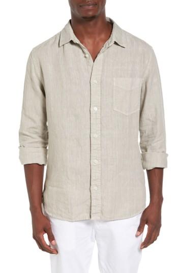 Men's Original Paperbacks Nice Trim Fit Linen Sport Shirt - Beige