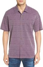 Men's Tommy Bahama 'geo-rific Jacquard' Original Fit Silk Camp Shirt - Purple