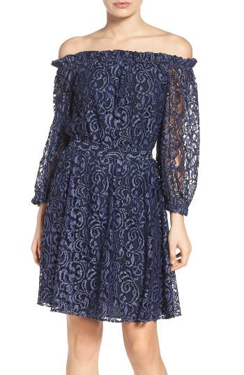 Women's Chelsea28 Lace Off The Shoulder Dress - Blue
