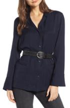 Women's Treasure & Bond Tonal Stripe Pajama Shirt - Blue