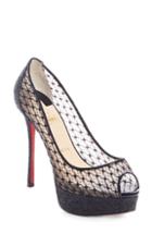 Women's Christian Louboutin Fetish Peep Toe Platform Pump .5us / 36.5eu - Black