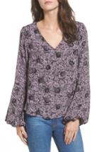 Women's Bp. Print Balloon Sleeve Blouse - Purple