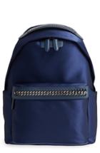 Stella Mccartney Logo Embossed Satin Backpack - Blue