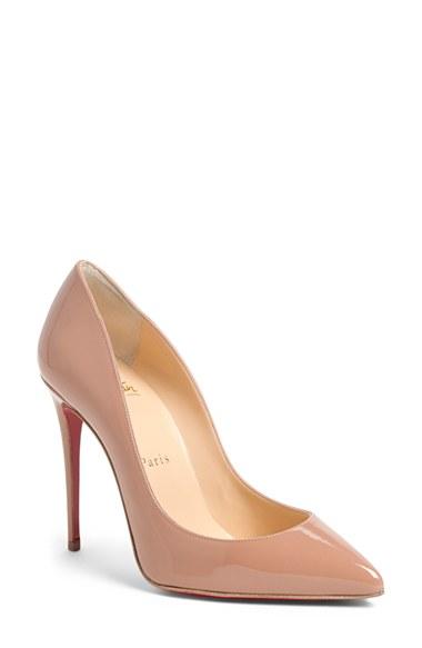 Women's Christian Louboutin 'pigalle Follies' Pointy Toe Pump .5us / 38.5eu - Beige