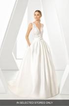 Women's Rosa Clara Dorano V-neck Gown With Ballgown Overskirt, Size In Store Only - White
