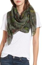 Women's Rag & Bone Floral Camo Chiffon Silk Scarf, Size - Green