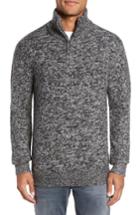 Men's French Connection Elvis Quarter Zip Knit Pullover - Black