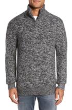 Men's French Connection Elvis Quarter Zip Knit Pullover - Black