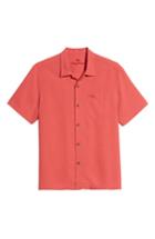 Men's Tommy Bahama Royal Bermuda Standard Fit Silk Blend Camp Shirt - Red