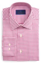 Men's David Donahue Regular Fit Check Dress Shirt .5 34/35 - Pink