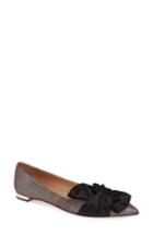 Women's Aquazzura Versailles Bow Metallic Flat .5us / 39.5eu - Metallic