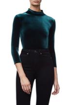 Women's Good American Backless Velvet Bodysuit - Green