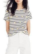 Women's Madewell Embroidered Sun Stripe Tee, Size - Yellow