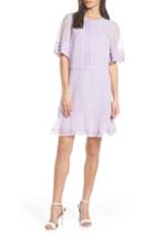 Women's Chelsea28 Ruffle Sleeve Pleated Shift Dress - Purple
