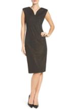 Women's Eci Metallic Ponte Sheath Dress - Black