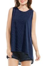 Women's Two By Vince Camuto Mini Stripe High/low Tank - Blue