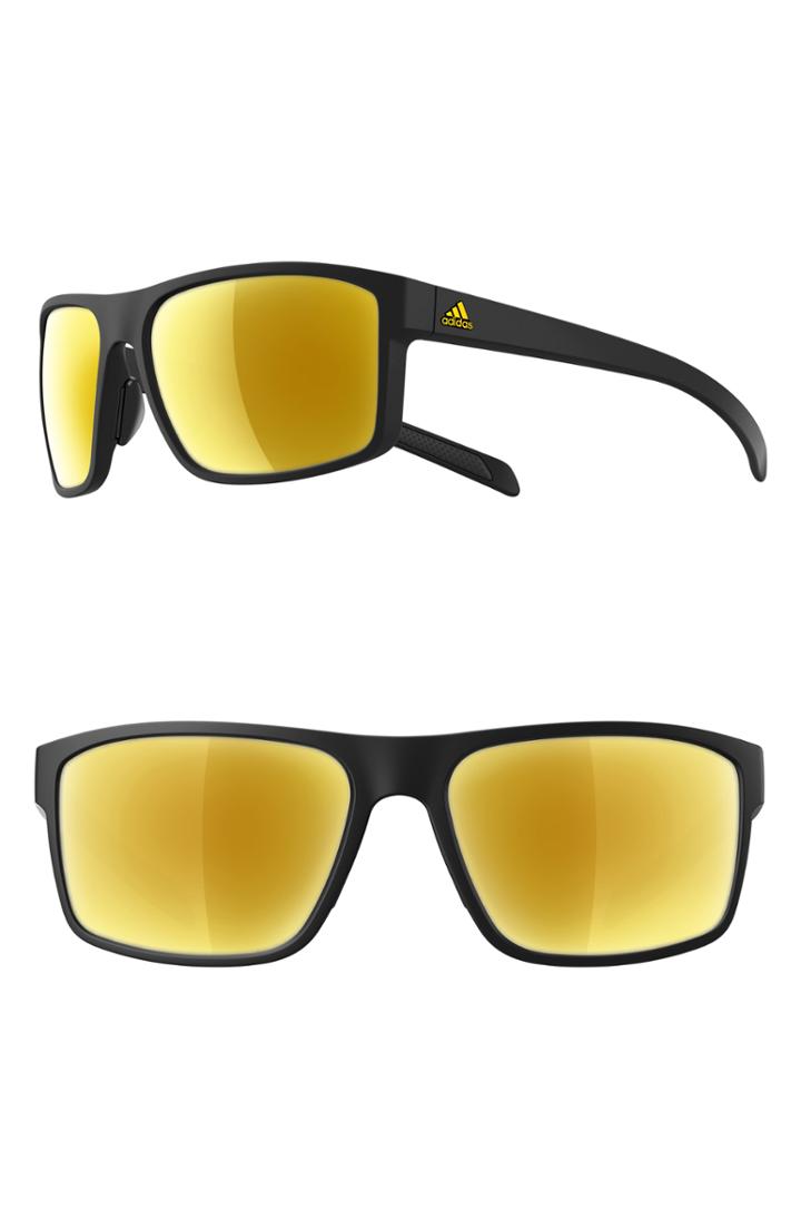 Women's Adidas Whipstart 61mm Mirrored Sunglasses - Black Matte Gold/ Gold
