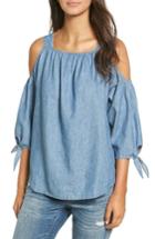 Women's Madewell Chambray Cold Shoulder Top