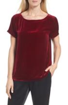 Women's Eileen Fisher Velvet Top, Size - Red