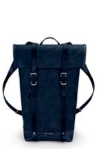 Men's Ezra Arthur Keystone Nickel Detail Leather Rucksack - Blue