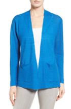 Women's Eileen Fisher Organic Linen Open Front Cardigan - Blue