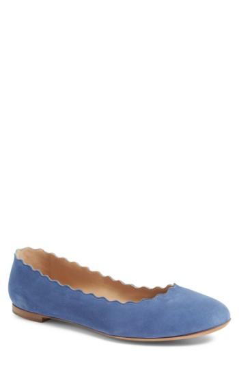 Women's Chloe 'lauren' Scalloped Ballet Flat Us / 38eu - Blue