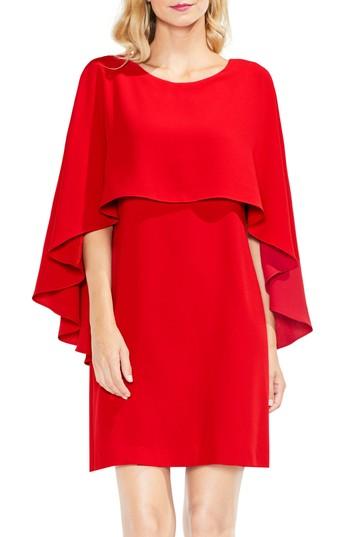 Women's Vince Camuto Cape Overlay Dress, Size - Red