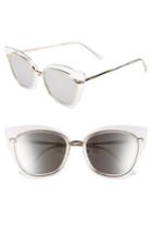 Women's Glance Eyewear 55mm Clear Winged Cat Eye Sunglasses - Clear/ Gold