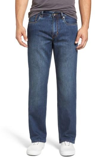 Men's Tommy Bahama 'caymen' Relaxed Fit Straight Leg Jeans X 34 - Blue