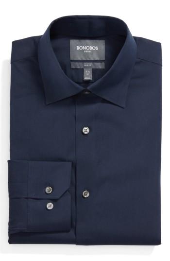 Men's Bonobos Slim Fit Solid Dress Shirt .5 - 33 - Blue