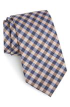 Men's Nordstrom Men's Shop Check Silk & Wool Tie, Size - Beige