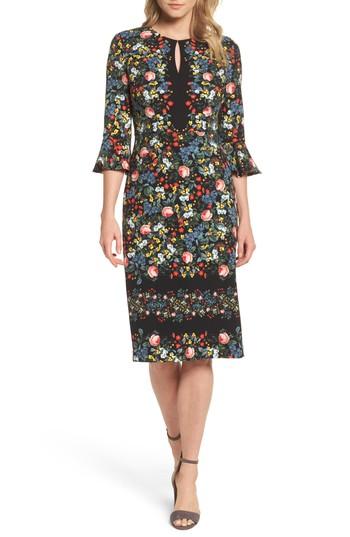 Women's Maggy London Flare Sleeve Sheath Dress - Black