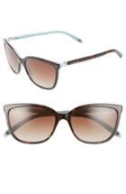 Women's Tiffany & Co. 55mm Mirrored Square Sunglasses - Havana/ Blue/ Brown Gradient