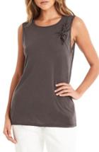 Women's Michael Stars Knotted Tie Tank, Size - Black